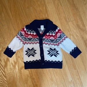 GAP boy’s fair isle cardigan sweater. Size 12-18 Months. NWOT.